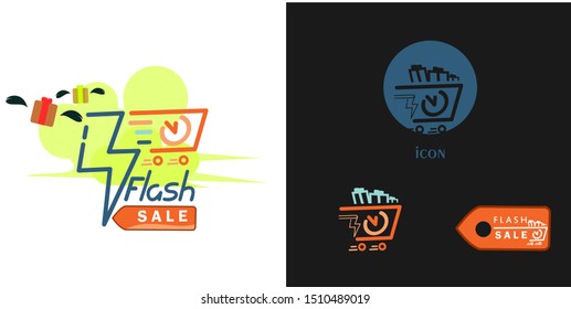 Flash sale illustrations and logos