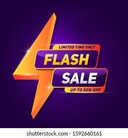 Flash sale label banner for media promotion