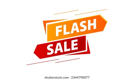 Flash sale label. Sale discount message symbol. Sale advertising sign. Flash sale banner, poster. Special offer badge shape. Vector illustration