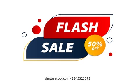 Flash sale label. Sale discount message symbol. Sale advertising sign. Flash sale banner, poster. Special offer badge shape. Vector illustration