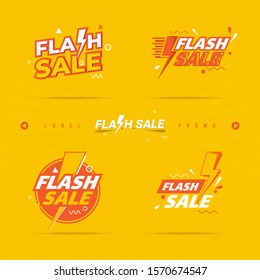 Flash sale label on collection set