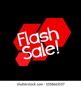 flash sale label or sign with honeycomb label