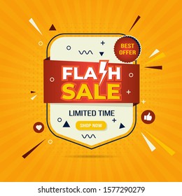 Flash sale labels for marketing promotion