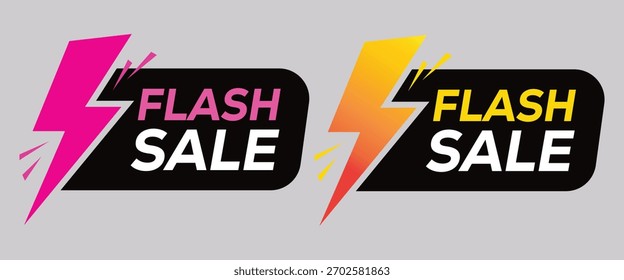 Flash sale lightning badge vector
