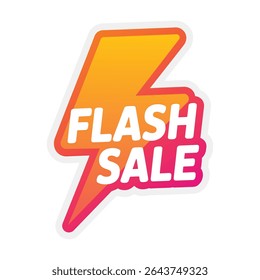 Flash sale lightning bolt badge design element