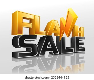 Flash Sale and Lightning icon. Promotional symbols used to advertise online product festivals.
Realistic vector file.