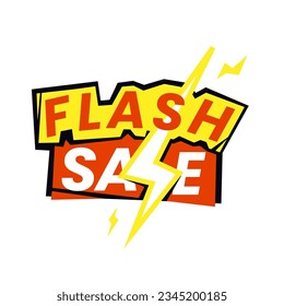 Flash sale with lightning text effect concept illustration flat design vector eps10
