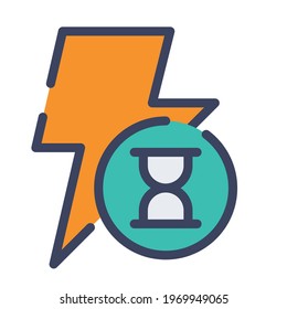 flash sale limited single isolated icon with flat dash or dashed style