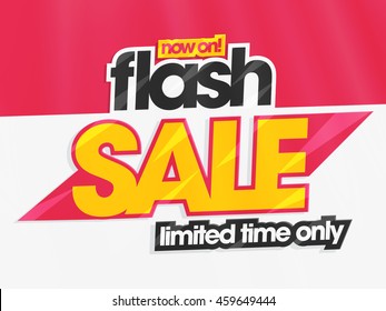 Flash Sale for Limited Time Only, Creative Poster, Banner or Flyer design, Vector illustration.