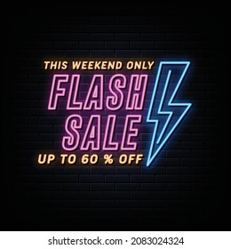 Flash Sale Neon Sign. Neon Style