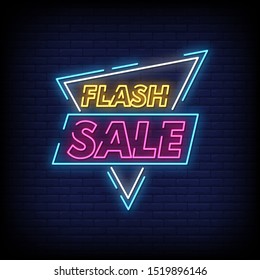 Flash Sale Neon Signs Style Text Vector