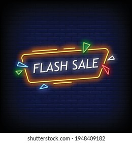 Flash Sale Neon Signs Style Text Vector