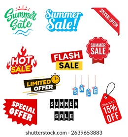 Flash sale offer badges,vector sale promotion,special deals,hot deal,sale label shop, discount stickers.Summer sale icons set,hot sale,special offer.