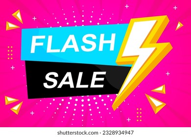 Flash sale offer template. Vector design