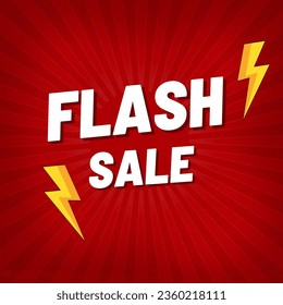 Flash sale on red background
