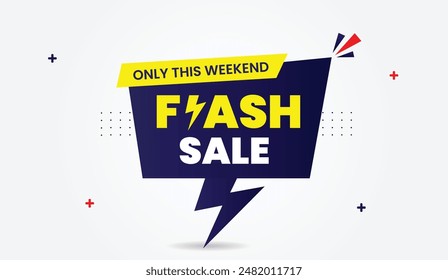 Flash Sale Only This Weekend banner template design with a clean white background