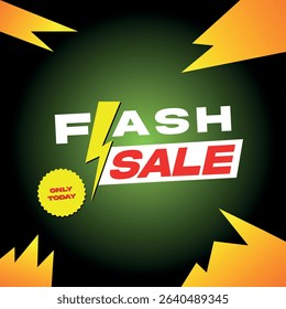 Flash Sale Only Today Vector Isolated on Gradient Green Blue Background	

