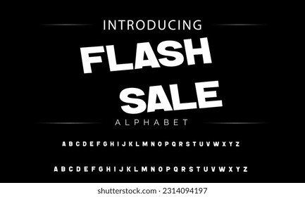 Flash Sale Playful style font design, childish alphabet letters and numbers vector illustration