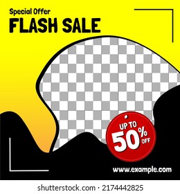 Flash sale post template with discount price or special price for post to social media 