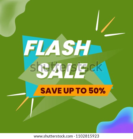 Flash Sale Poster, banner, background, asset design, e-commerce, discount