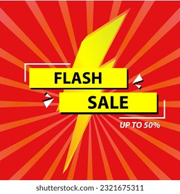 Flash sale poster, sale banner design template with 3d editable text effect