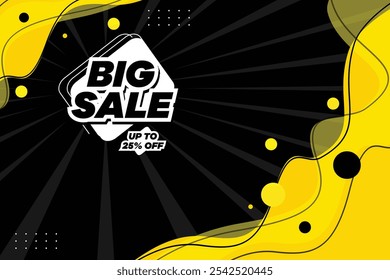 Flash sale poster, sale banner design template black background EPS 10