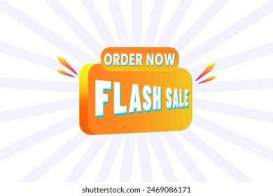 Flash sale poster or banner vector template design. 3D flash sale shop now banner for advertisement or hot big deal offer campaign for social media and corporate companies