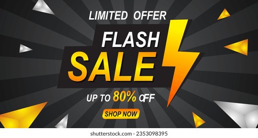 
Flash sale promo banner template. vector illustration EPS 10.