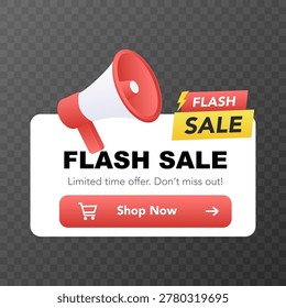 Flash sale promo banner. vector illustration