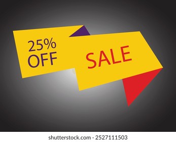 Flash sale promotion. Sale banner with 25 percent off. Special offer limited in time. Get extra discount invitation. Commercial poster, coupon or voucher vector illustration
