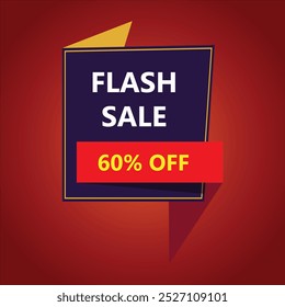Flash sale promotion. Sale banner with 50 percent off. Special offer limited in time. Get extra discount invitation. Commercial poster, coupon or voucher vector illustration, big offer, special sale.