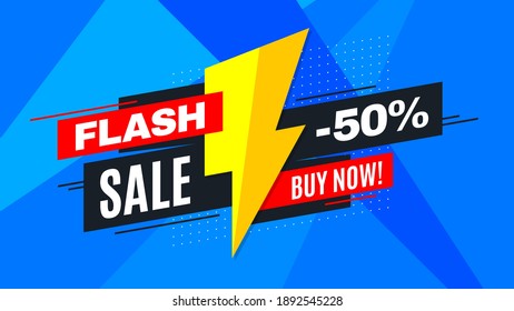 Flash sale promotion banner, advertising background. Color swatches control