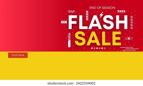 Flash sale promotion. Sale banner. Special offer limited in time. Get extra discount invitation. Commercial poster, coupon or voucher vector illustration