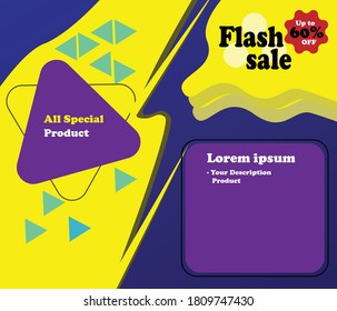 Flash sale promotion banner template with Free Vectors