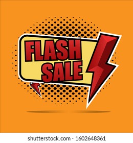 FLASH SALE PROMOTION STIKER WITH FLASH AND BACKGROUND