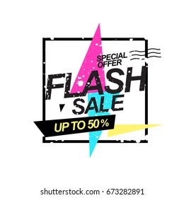 Flash Sale . Promotion template design usable for print or web, banner and poster material.