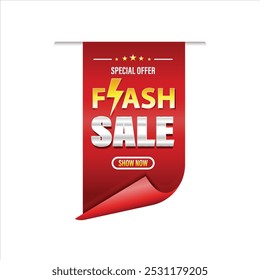 Modelo de adesivo promocional Flash Sale. Design de modelo de banner de vendas Flash para mídia social e site. Promoção de vendas e banner de publicidade.