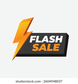 Flash Sale promotional sticker template. Online business campaign mnemonic. Mega sale banner promotion. Flash Sales banner template design for social media and website.