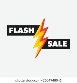 Flash Sale promotional sticker template. Online business campaign mnemonic. Mega sale banner promotion. Flash Sales banner template design for social media and website.