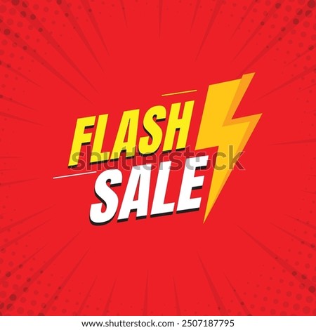 Flash Sale promotional sticker template. Flash Sales banner template design for social media and website. Sale promotion and advertising banner. Flash sale mnemonic with discount. Flash sale 70% off.