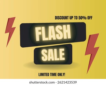 Flash Sale promotional template Design _ flash sale 50%off vector illustration