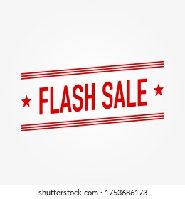 Flash Sale red stamp on white background. Stock vector illustration