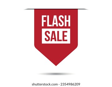 flash sale red vector banner illustration isolated on white background