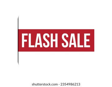 ilustración de banner vectorial rojo de venta flash aislado en fondo blanco