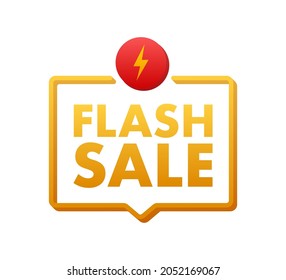 Flash sale. Flash ribbon banner, scroll, price tag, sticker, badge, poster. Vector illustration.