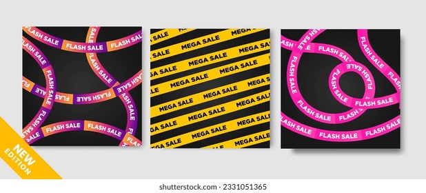 Flash Sale with rope line background social media post