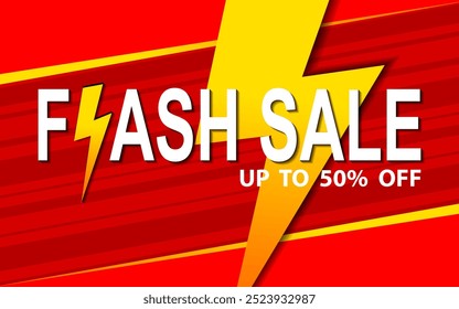 Flash Sale Shopping Banner with Flash icon 