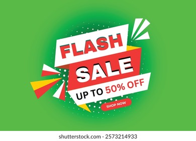 Flash Sale Shopping , Banner, Poster, Or Tumplate Desgin Illustration with Flash Sale Icon , Action Button Gradient Backgrond and Comic