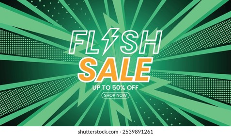 Flash sale shopping banner template design for web or social media.