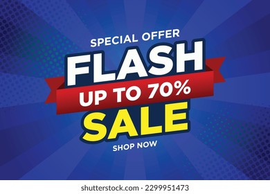 Flash Sale Shopping banner with Thunder sales banner template design for social media and website. Special Offer, Limited Only time and Flash Sale campaign